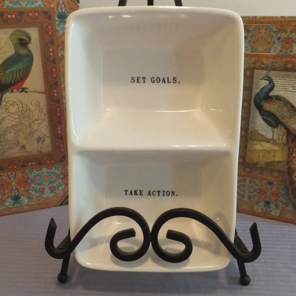 Rae Dunn "Set Goals/Take Action" Organizer NEW!